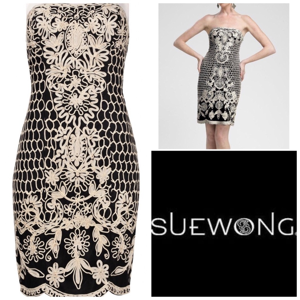 Sue Wong Strapless Embroidered Dress - Size 4 👗